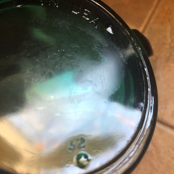 Etched Green Glass mugs NWOT - Picture 5 of 5